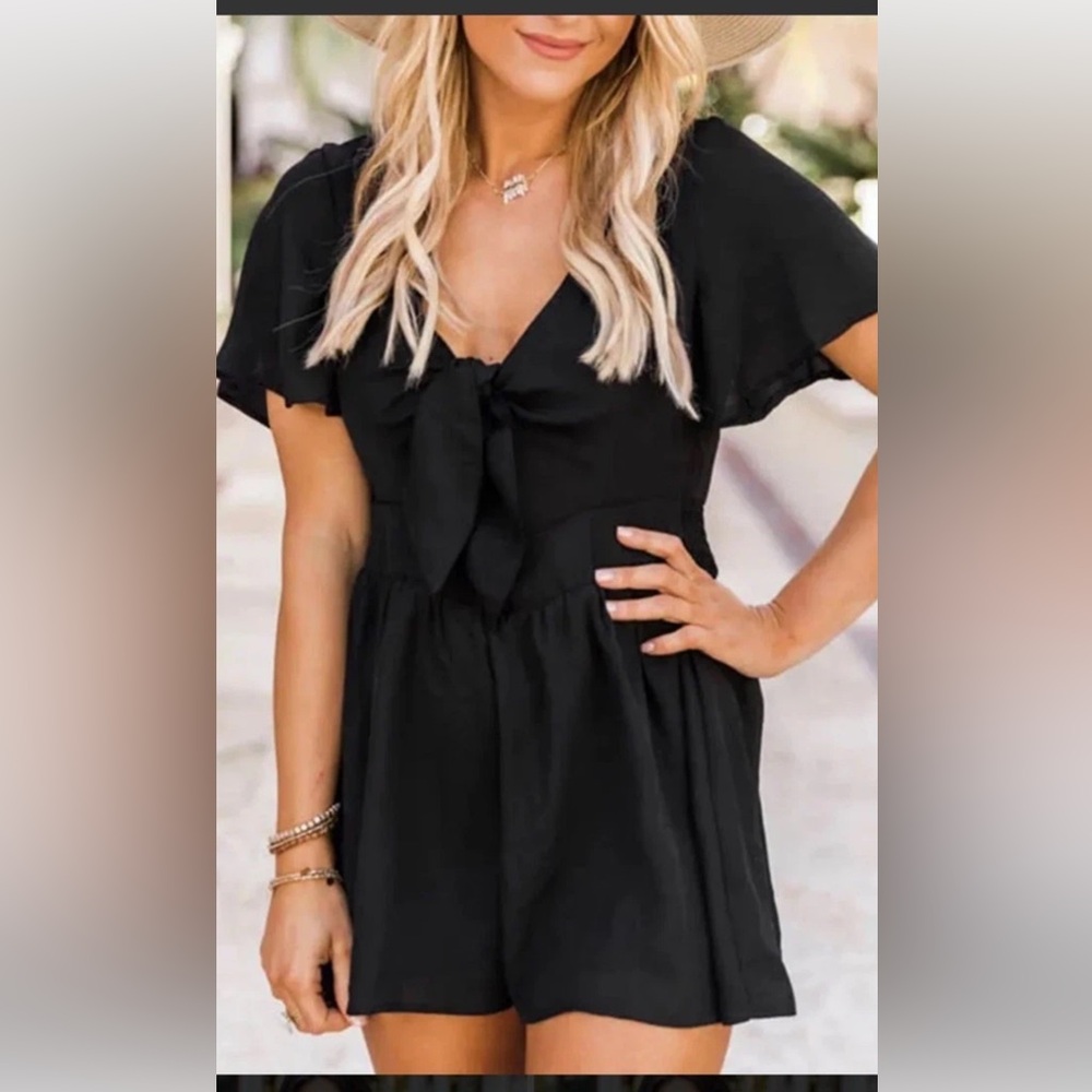 Women’s Black Pink Lily Romper Size Small …300